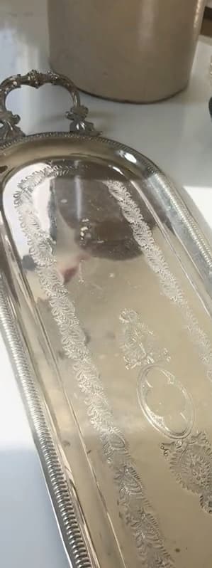 Engraved Silver-Plate Gallery Tray